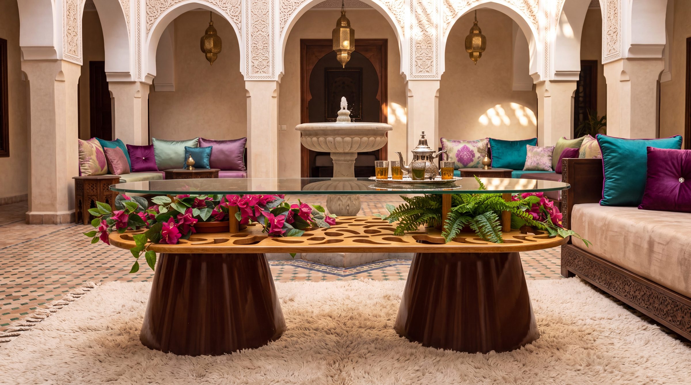 In a riad courtyard